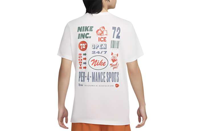 Nike Nike T Shirts Men's White Crew Neck Moderate Straight Fit