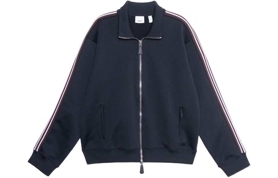 Burberry 【Previous Season】front-zip striped sweatshirt