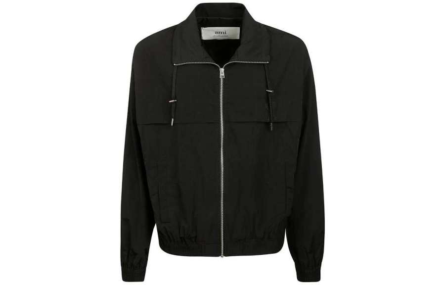 AMIPARIS AMIPARIS Jackets Men's Black Stand Collar Moderate Other