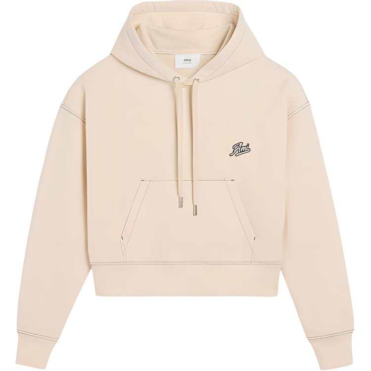 AMIPARIS Ami Paris Logo Embroidered Drawstring Hoodie