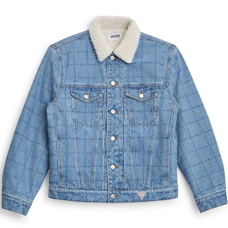 CLOT CLOT X GUESS Jackets Men's Blue Lapel Moderate Other