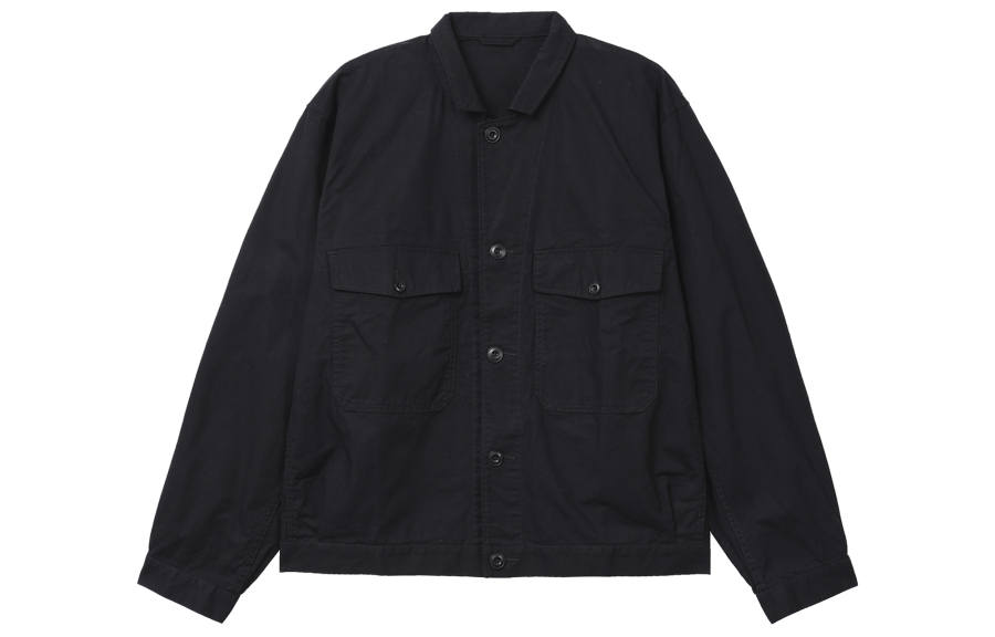 UNIQLO U Collection Jackets Men's Black Turndown Pointed Collar Moderate Straight Fit
