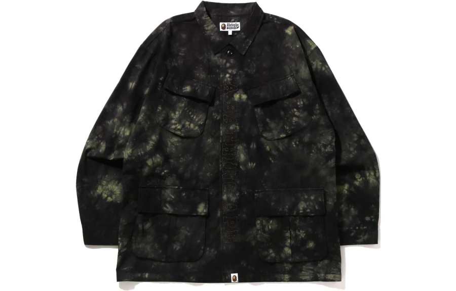 A BATHING APE Bape Tie Dye Army Jungle Fatigue Shirt Jacket