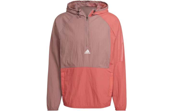 Adidas Adidas Jackets Men's Pink Hooded Moderate Straight Fit