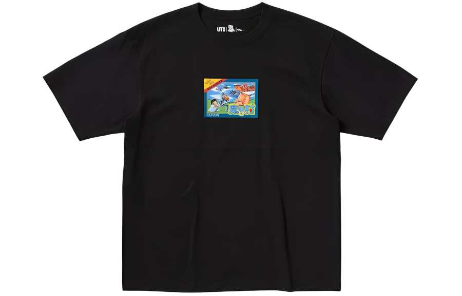 UNIQLO Kosuke Kawamura X Capcom Collaboration T Shirts Unisex Black Crew Neck Moderate