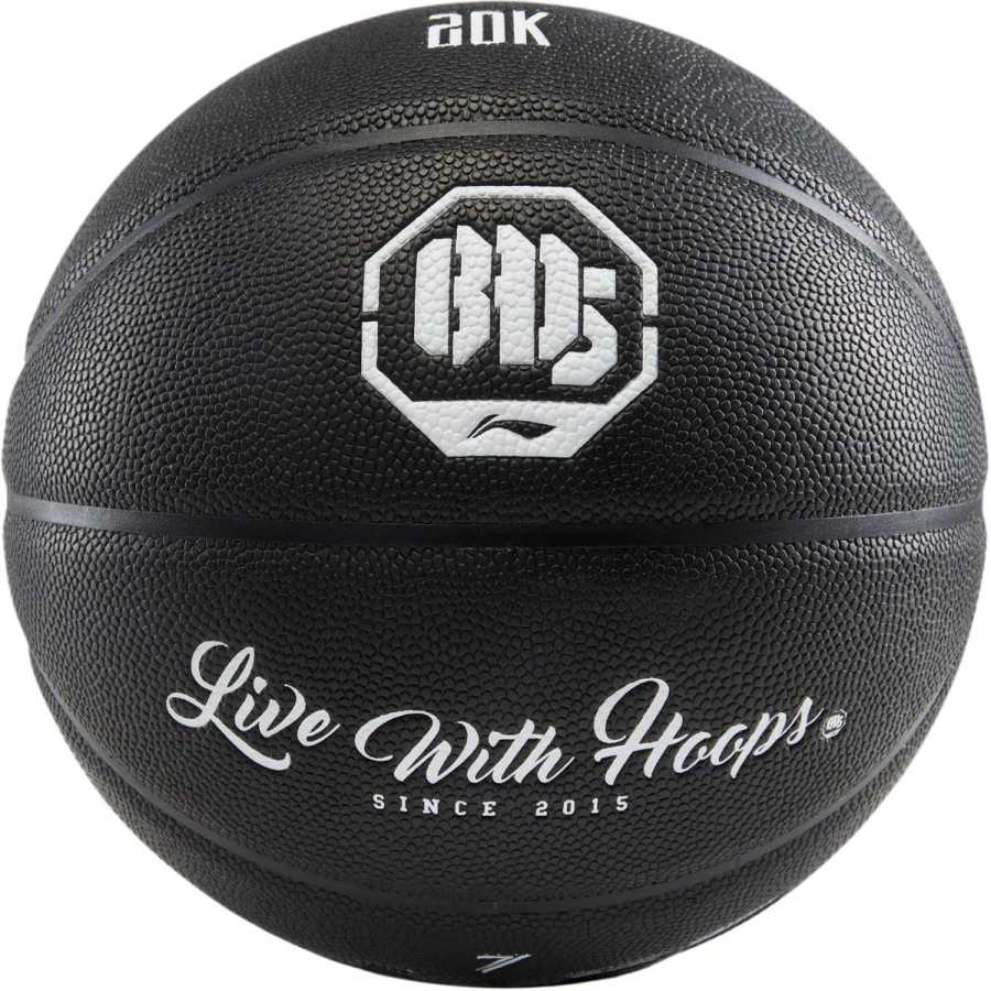 Li-Ning Li Ning Moisture Absorbing Leather Basketball Black White Size 7 Ball Competition Unisex