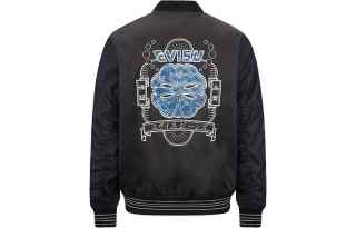 EVISU Jackets Men's Black Stand Collar Moderate Other