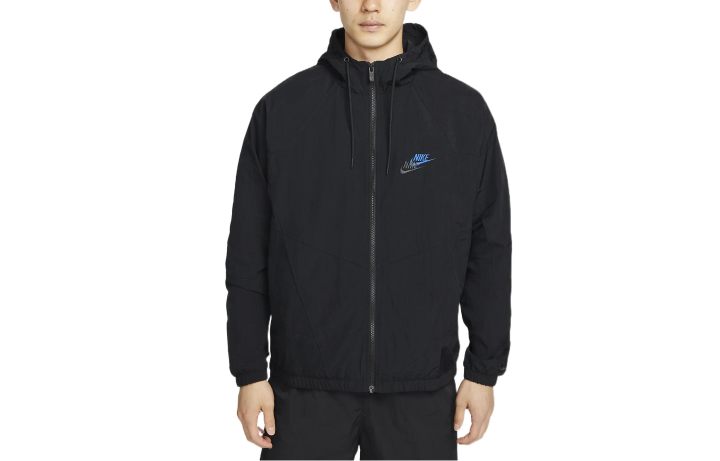 Nike Nike Jackets Men's Black Hooded Moderate Straight Fit