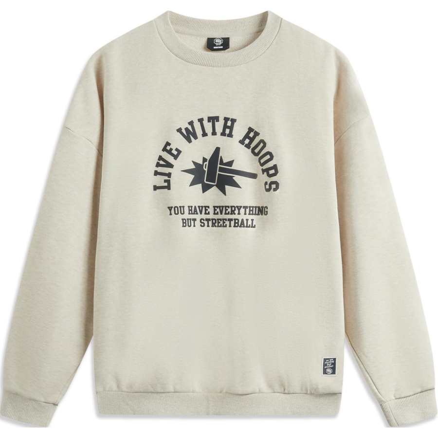 Li-Ning Li Ning Badfive Sweatshirt Men's Heather Gray Light Khaki