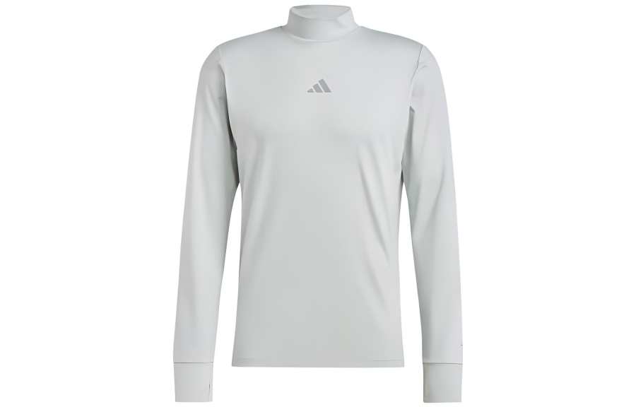 Adidas Adidas Ultimate T Shirts Men's Silver Green Turtleneck Moderate Straight Fit