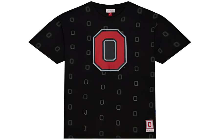 Mitchell Ness T Shirts Men's Black Crew Neck Moderate Straight Fit