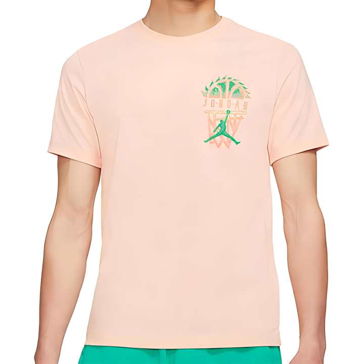 Jordan Jordan Set in Sleeve T Shirt Men's Orange Pink
