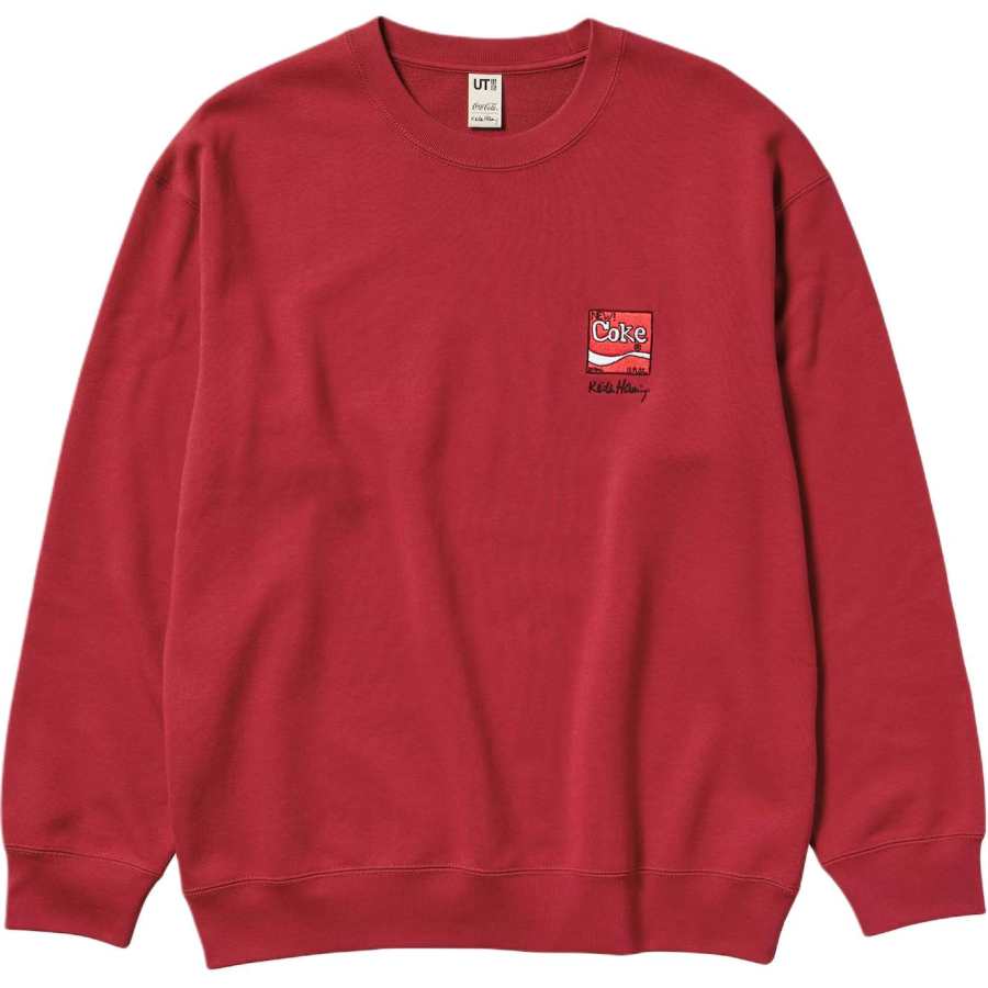 UNIQLO X Keith Haring X Coca Cola ·/Keith Haring X Sweatshirts Unisex Red Crew Neck Moderate Regular