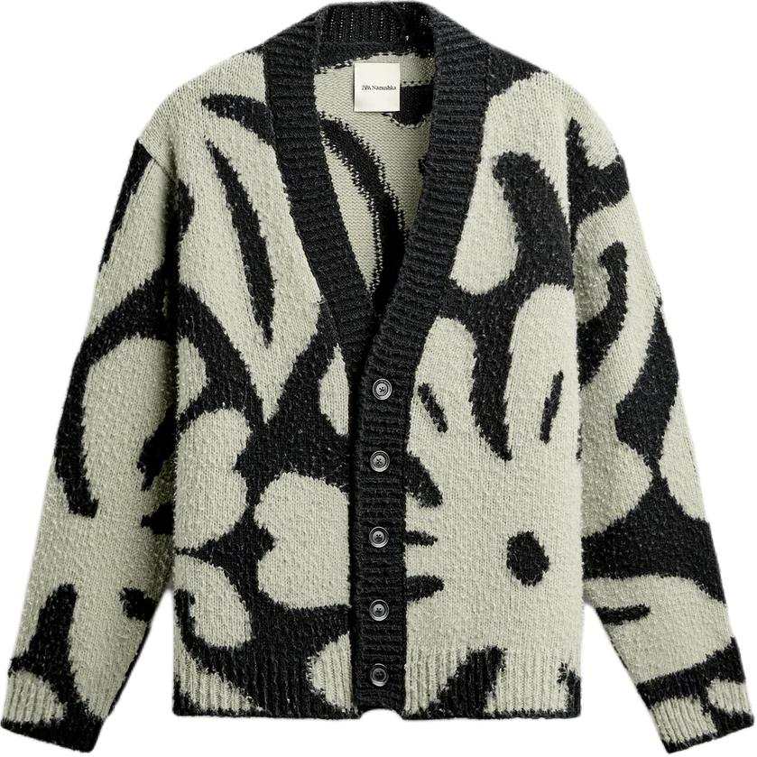 ZARA X NANUSHKA Knitwear Men's Beige V Neck Moderate Cardigan