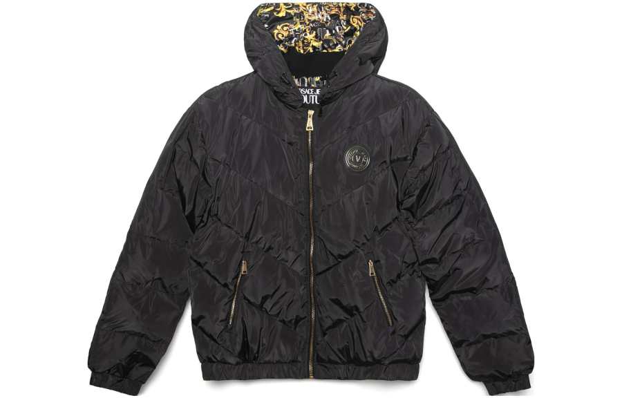 VERSACE JEANS COUTURE Logo Patch Hooded Jacket