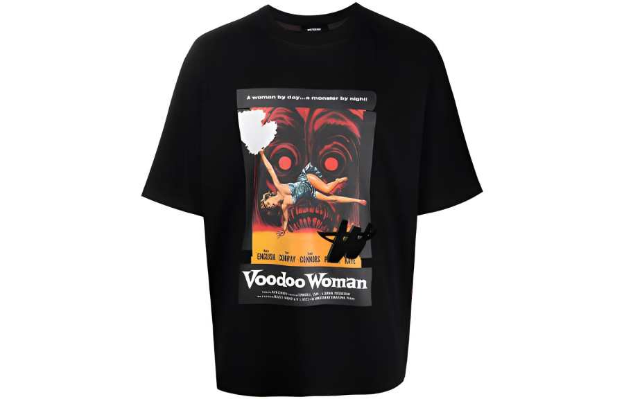 WE11DONE T Shirts Unisex Black Crew Neck Moderate Straight Fit