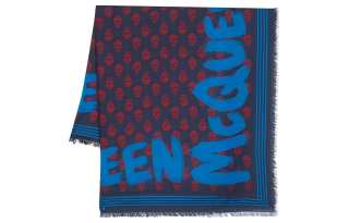 Alexander McQueen McQueen Graffiti printed frayed scarf