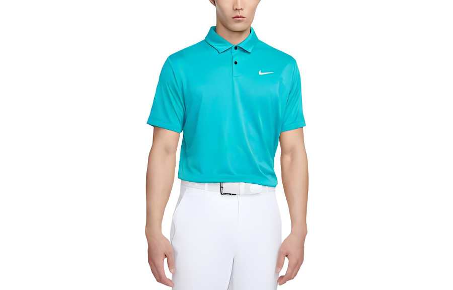 Nike Nike Polo Shirts Men's Cyan Polo Collar Moderate Straight Fit