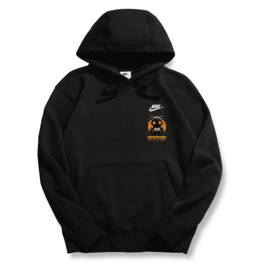 Nike Nike Sportswear Club Fleece Cyber Panda Thermal Pullover Fleece Lined Hooded Sports Sweatshirt Unisex Black
