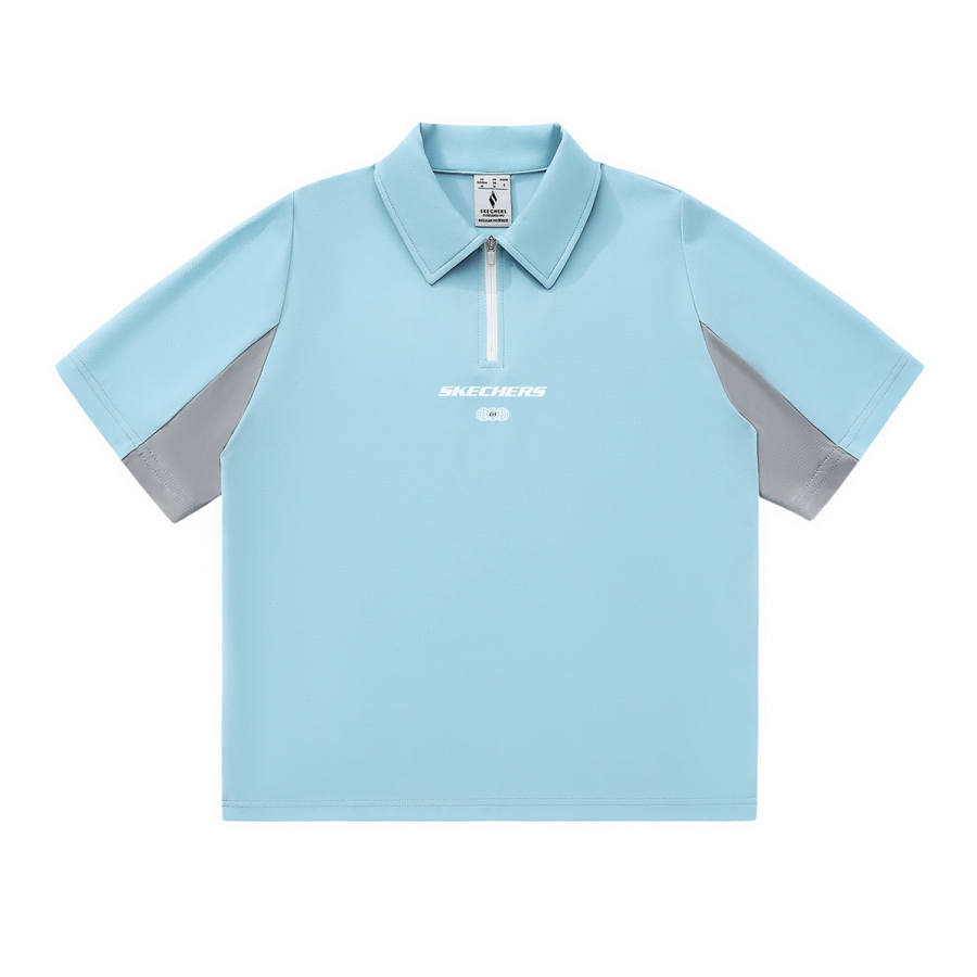 Skechers Elegant Diamond Collection Polo Shirt Unisex Gray Blue