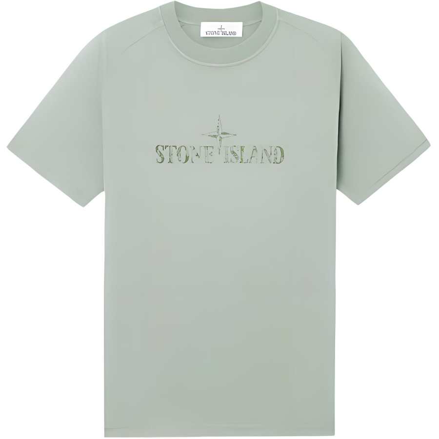 STONE ISLAND Logo Printed Crewneck T Shirt