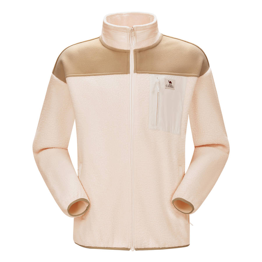 CAMEL Warm Fleece Collection Jackets Men's Bread Color/Rice Color White Stand Collar Thickened Other