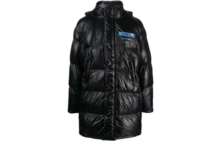 MOSCHINO Jackets Men's Black Hooded Moderate Other