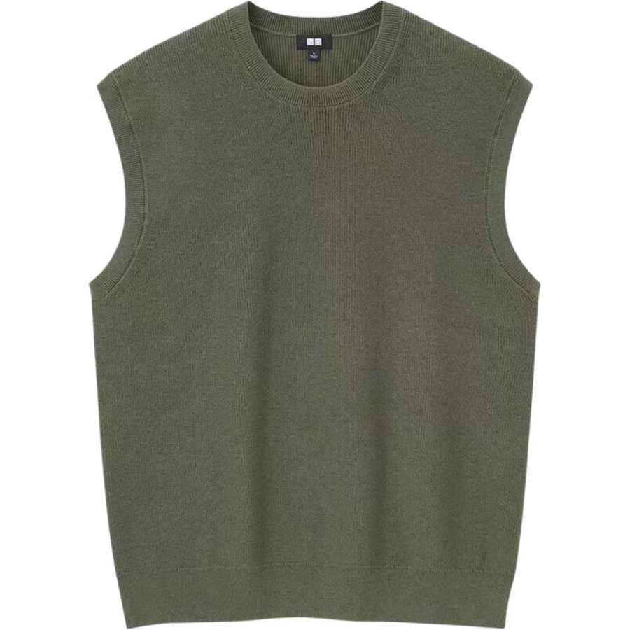 UNIQLO Tank Tops Unisex 56 Olive Crew Neck Moderate Other