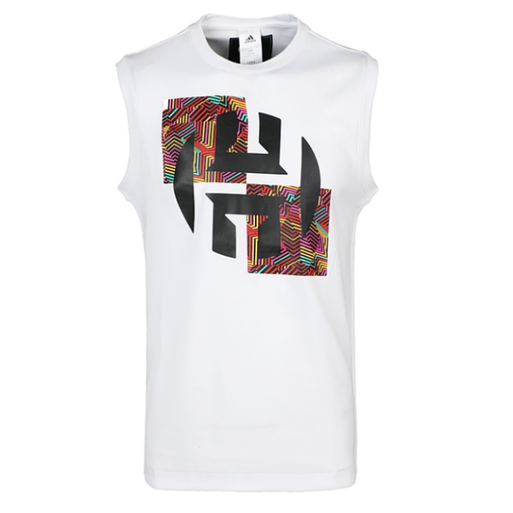 Adidas Adidas Tank Tops Men's White Crew Neck Moderate Straight Fit