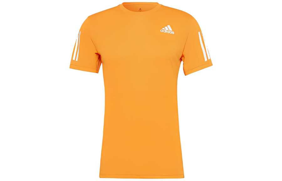 Adidas Adidas T Shirts Men's Orange Crew Neck Moderate Straight Fit