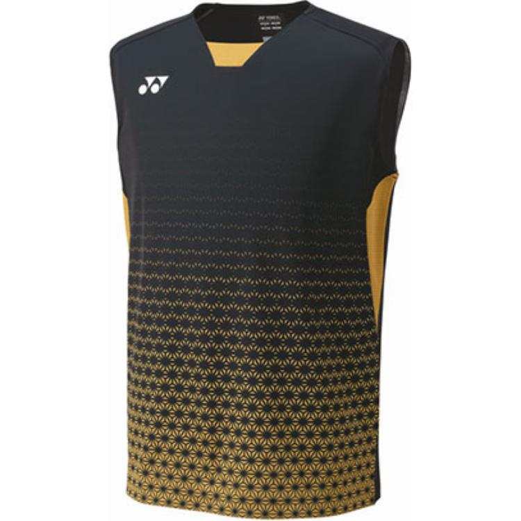 YONEX Tank Tops Men's Black V Neck Moderate Straight Fit