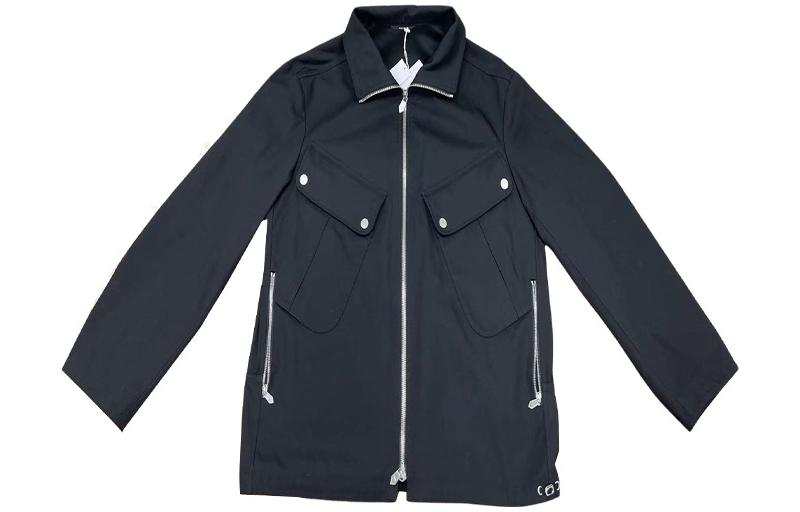 HERMES HERMES Jackets Men's Black Lapel Moderate Other