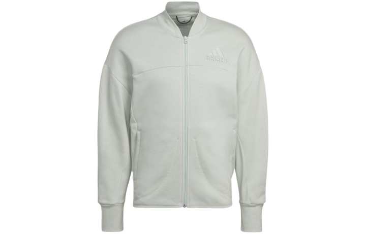 Adidas Adidas Jackets Men's Linen Green Baseball Collar Moderate Straight Fit