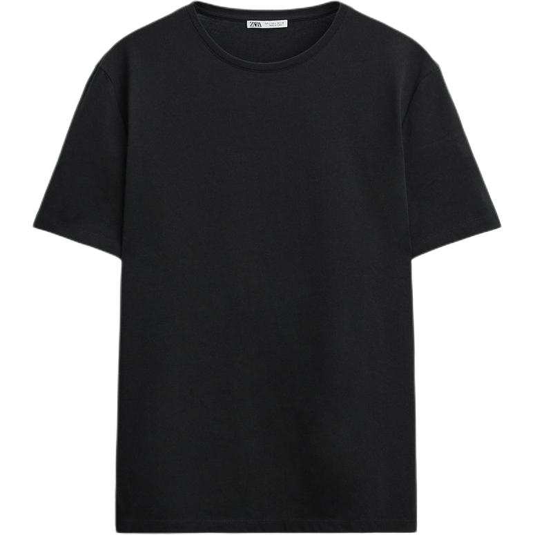 ZARA T Shirts Men's Black Crew Neck Moderate