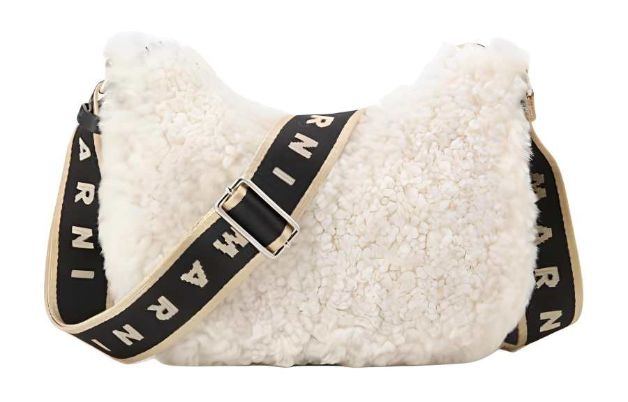 MARNI Zipped Shearling Crossbody Bag