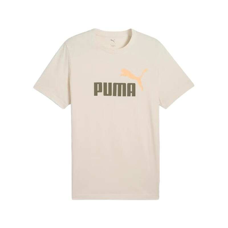 PUMA T Shirts Men's Khaki Crew Neck Moderate