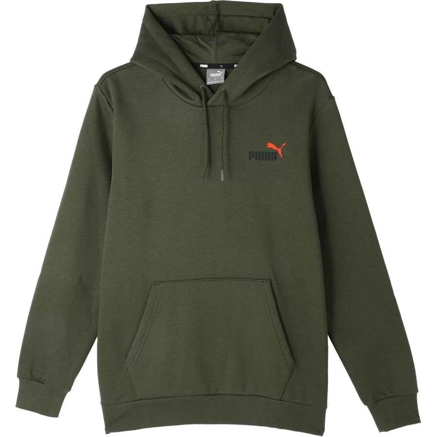 PUMA ESS+2 Col FW24 Vintage Casual Fleece Lined Drawstring Hooded Long Sleeved Sweatshirt Men's Dark Olive
