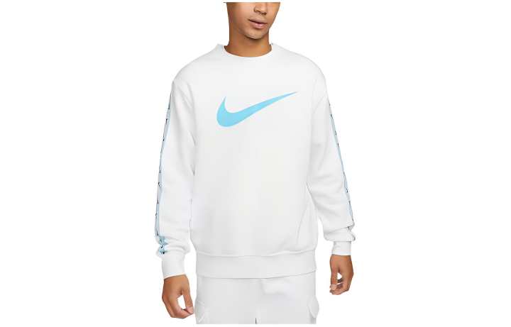 Nike Nike Sweatshirts Men's Blue With White Lettering Crew Neck Moderate Regular