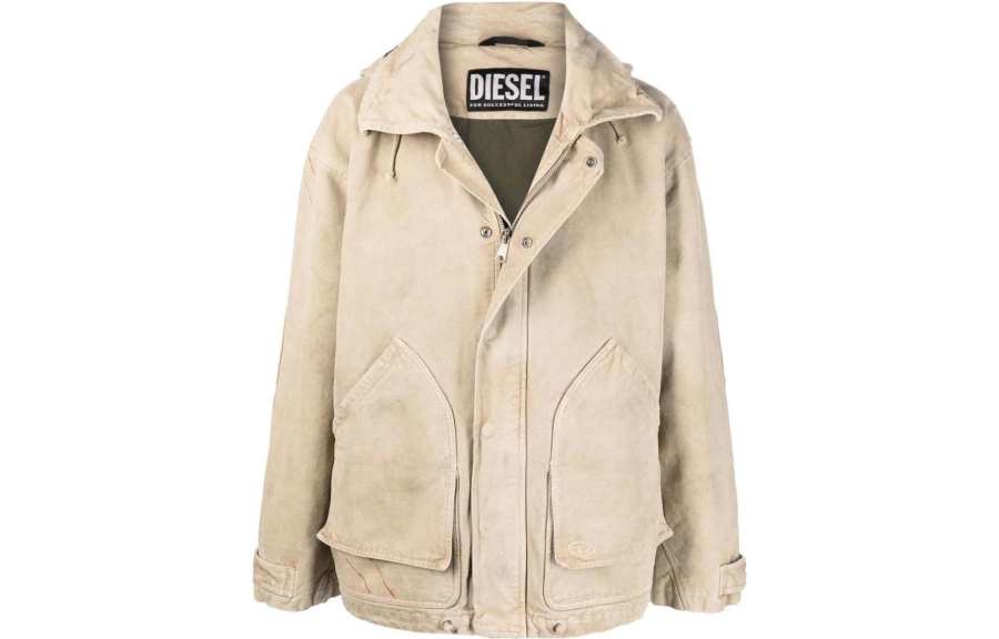 DIESEL Jackets Men's Khaki Detachable Hood Moderate Other