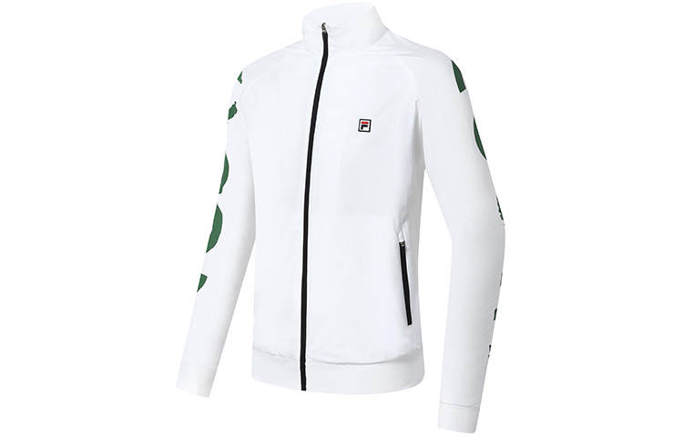 FILA Jackets Men's Jade White Stand Collar Moderate Workwear