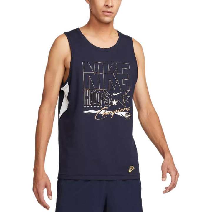 Nike Nike Tank Tops Men's Blue Crew Neck Moderate Straight Fit