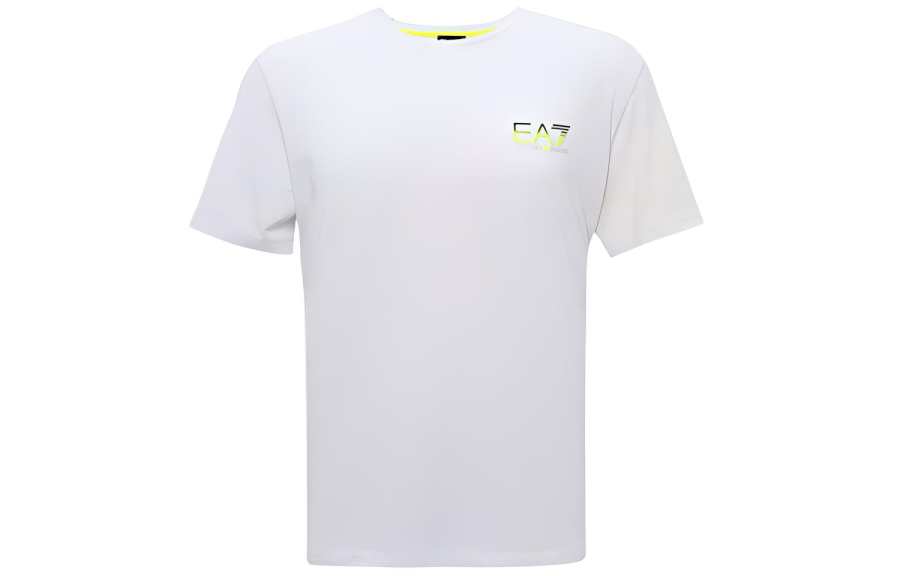 EMPORIO ARMANI T Shirts Men's White Crew Neck Moderate Straight Fit