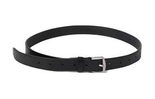 Ann Demeulemeester Embossed Logo Design Pin Buckle Style Cow Leather Belts Women's Black Width 2.5CM