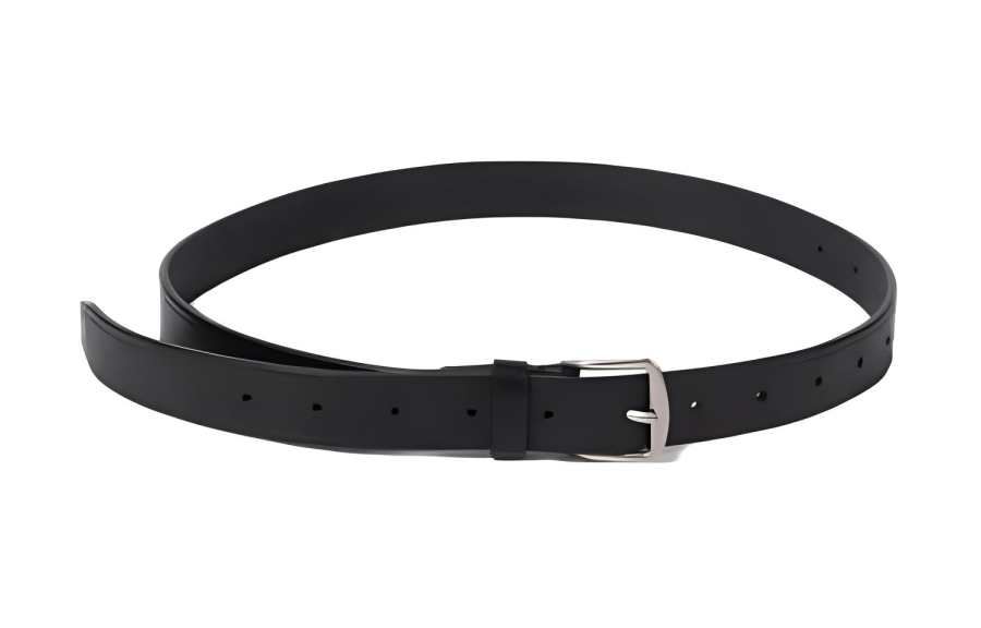Ann Demeulemeester Embossed Logo Design Pin Buckle Style Cow Leather Belts Women's Black Width 2.5CM