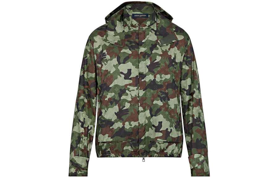 LOUIS VUITTON Louis Vuitton 2000s camo hooded windbreaker