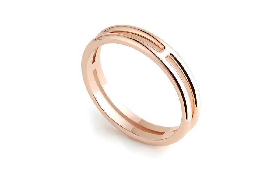 HERMES HERMES Karat Gold Rings Unisex Rose Gold