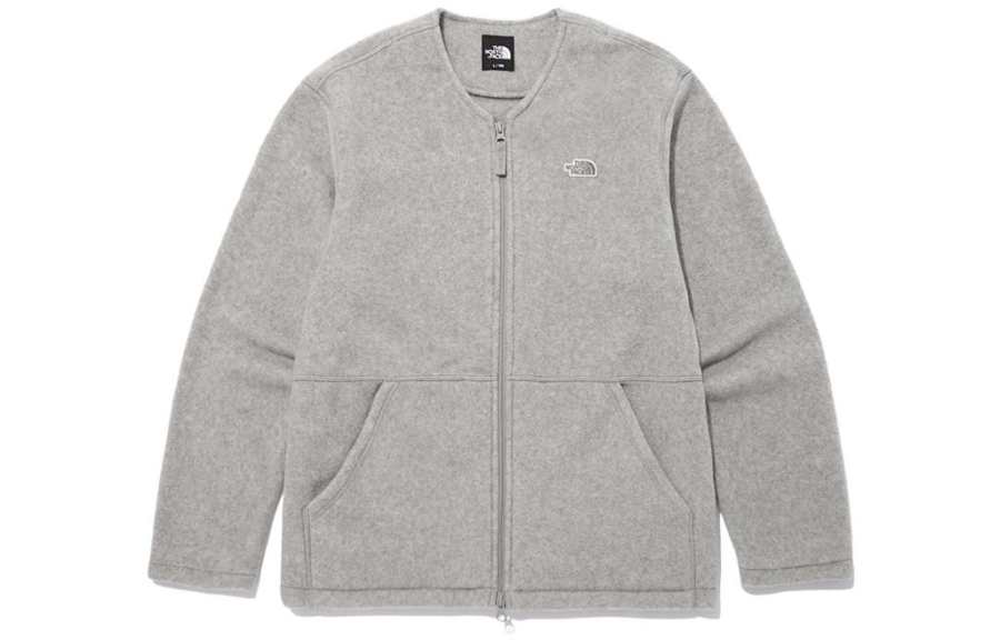 THE NORTH FACE Fleece Tops Men's Gray Collarless Thickened Other