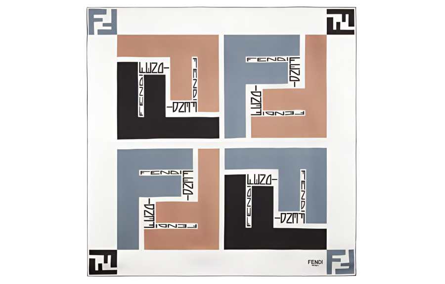 FENDI Silk Scarves Women's Beige