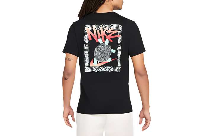 Nike Nike T Shirts Men's Black Crew Neck Moderate Straight Fit