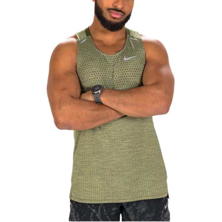 Nike Nike Tank Tops Men's Green Crew Neck Moderate Straight Fit